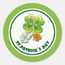 幸運なチャーム。三色シャムロック聖パトリックの日 ラウンドシール