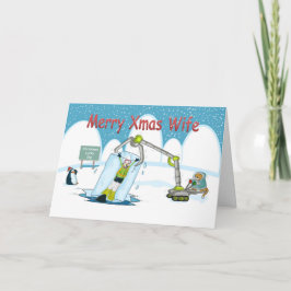幸運なディップおもしろいダイビングメリークリスマスの妻 シーズンカード