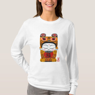 幸運なトラのベビーの女の子らしいフード付きスウェットシャツ Tシャツ