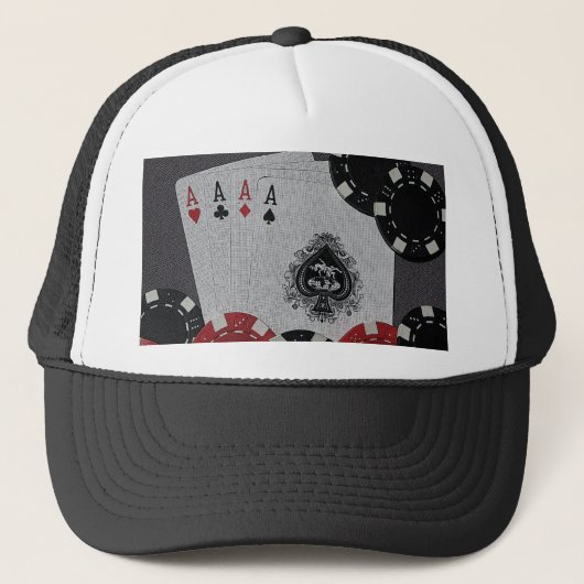 幸運なトランプのポーカーの帽子 キャップ (正面)