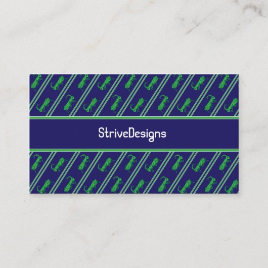 幸運なバッタのストライプのな名刺 名刺 (正面)