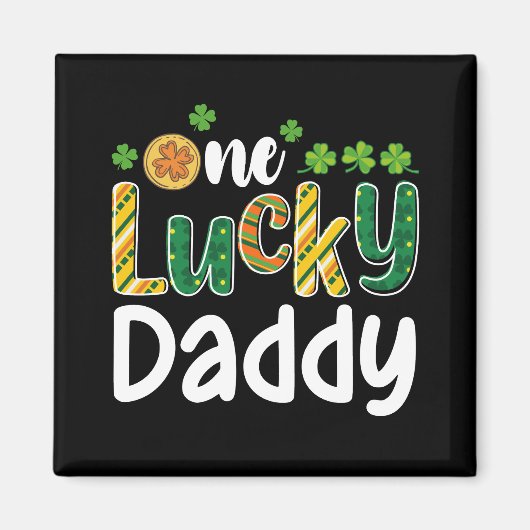 幸運なパパの家族おそろいコーデ St Patrick's Day マグネット (正面)