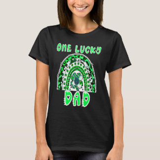 幸運なパパ 緑の虹のシャムロック 幸運 獅子座 Tシャツ