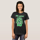 幸運なパパ 緑の虹のシャムロック 幸運 獅子座 Tシャツ (正面フル)