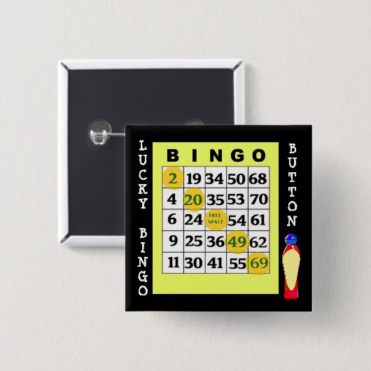 幸運なビンゴボタンの計器飛行証明ボタン 缶バッジ (正面&裏面)