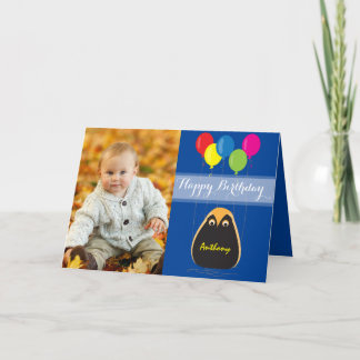 幸運なフクロウとのハッピーバースデーをカスタマイズ カード