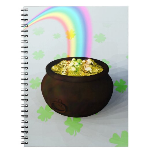 幸運なポットの金ゴールド ノートブック (正面)