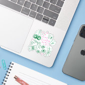幸運なママの時代 ピンクの聖パトリックの日 シール (ノートパソコンとiPhone)