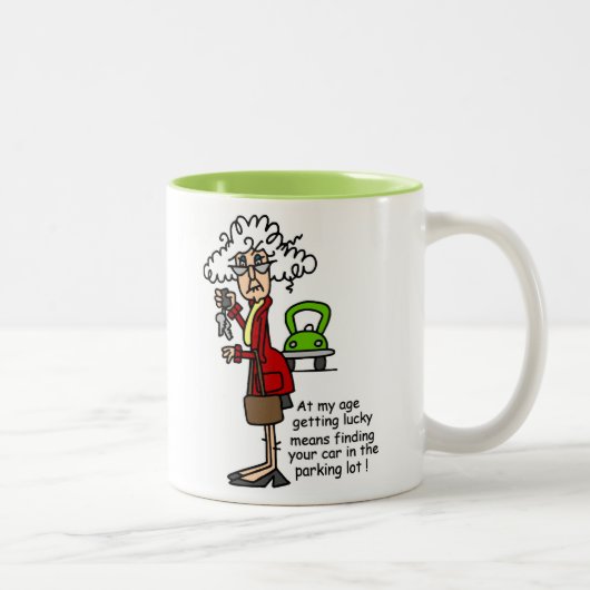 幸運なユーモアを解く ツートーンマグカップ (右)