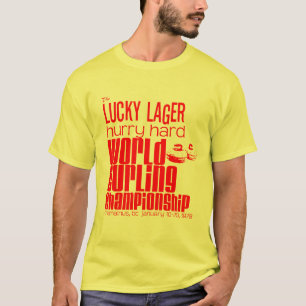 幸運なラガーの急速の堅い世界のカール選手権 Tシャツ