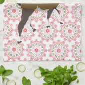 幸運なラマ及び蝶ピンクの華美な台所タオル キッチンタオル (折り畳み)