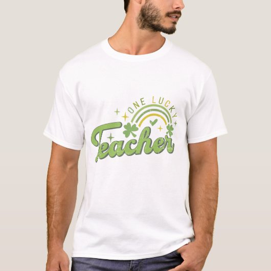 幸運な先生 アイルランド セントパトリックの日 Tシャツ (正面)