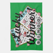 幸運な勝者のビンゴのテーマ キッチンタオル (縦)