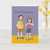 幸運な夫のアニバーサリーカードユーモア カード (黄色い花)