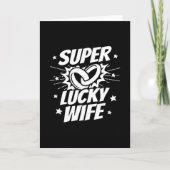 幸運な妻結婚した夫婦の結婚記念日 カード (正面)