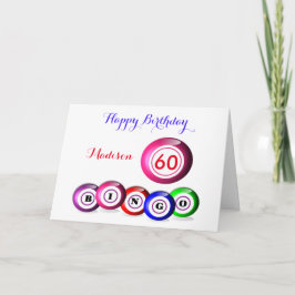 幸運な数ビンゴのテーマの誕生日 カード