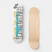 幸運な日後で板スケートで滑ります スケートボード (正面)