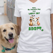 幸運な日+保護犬+かわいい聖パトリックの日 Tシャツ