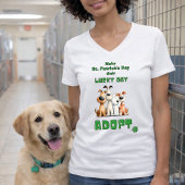 幸運な日+保護犬+かわいい聖パトリックの日 Tシャツ