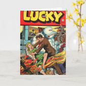 幸運な漫画の挨拶状 カード (黄色い花)