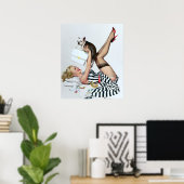 幸運な犬がピンと張る ポスター (ホームオフィス)