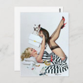 幸運な犬がピンと張る ポストカード (正面/裏面)