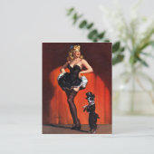 幸運な犬がピンと張る ポストカード (スタンド正面)