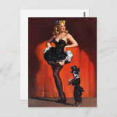 幸運な犬がピンと張る ポストカード (正面/裏面)