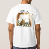 幸運な犬魚釣りのチーム Tシャツ (裏面)