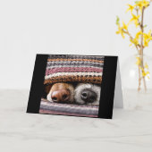 「幸運な犬！」 カード (黄色い花)