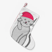 幸運な猫のクリスマスのストッキング スモールクリスマスストッキング (正面 (吊り時))