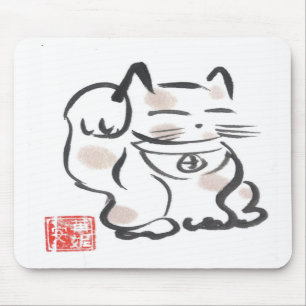 幸運な猫のマウスパッド マウスパッド