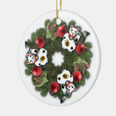 幸運な猫のリースのオーナメント セラミックオーナメント (左)