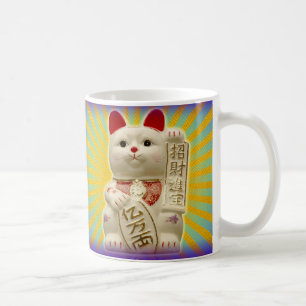 幸運な猫の日本のな幸運振る猫 コーヒーマグカップ