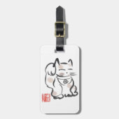 幸運な猫の荷物のラベル ラゲッジタグ (正面縦)