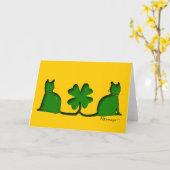 幸運な猫 カード (黄色い花)