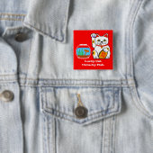 幸運な猫。 運の悪い魚 缶バッジ (インサイチュ)