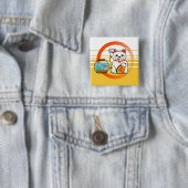 幸運な猫。 運の悪い魚 缶バッジ (インサイチュ)