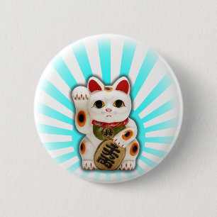 幸運な猫(Maneki-neko) 缶バッジ