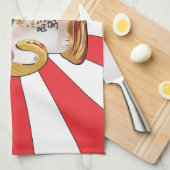 幸運な猫B キッチンタオル (四つ折り)