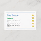 "幸運な発見"の歯科医の名刺 名刺 (裏面)