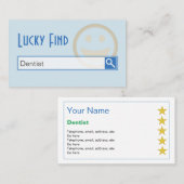 "幸運な発見"の歯科医の名刺 名刺 (正面/裏面)