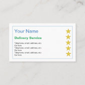 "幸運な発見"の配達サービスの名刺 名刺 (裏面)