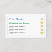 "幸運な発見" Windowsおよびドアの名刺 名刺 (裏面)