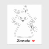 幸運な白猫 シール (シート)