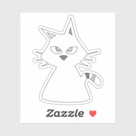 幸運な白猫 シール