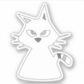 幸運な白猫 シール (正面)