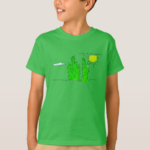 幸運な緑のサボテンの落書きのファンキーなスエットシャツ Tシャツ