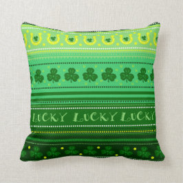 幸運な緑のシャムロック| St. Patricks日のアイルランド語 クッション