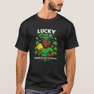 幸運な認定看護助手 聖パトリックの日 ケアギバー アイルランドプライド Tシャツ